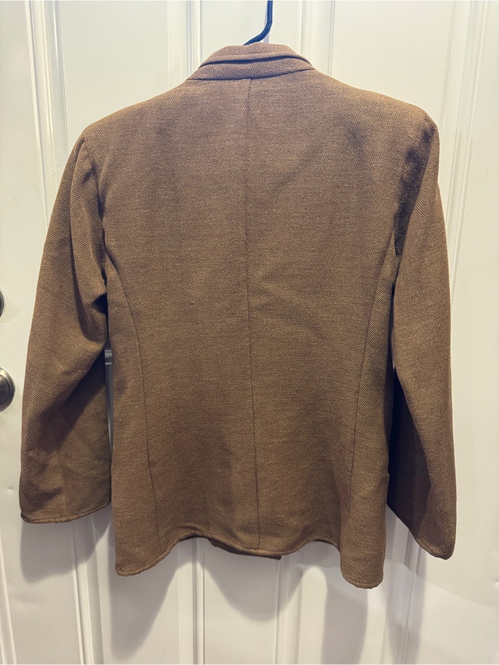 Giorgio Armani Italy Tan Wool Knit Deconstructed Blazer Drapey Size US 4 - Picture 5 of 7